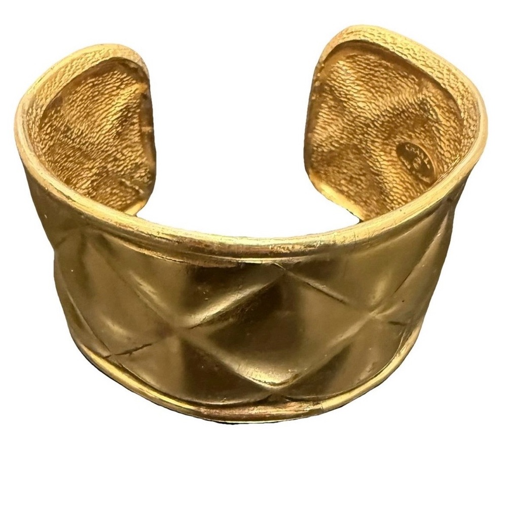 CHANEL Quilted Gold Bracelet